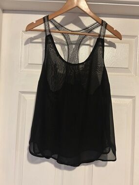 Streetwear Society Black Sheer Racerback Tank